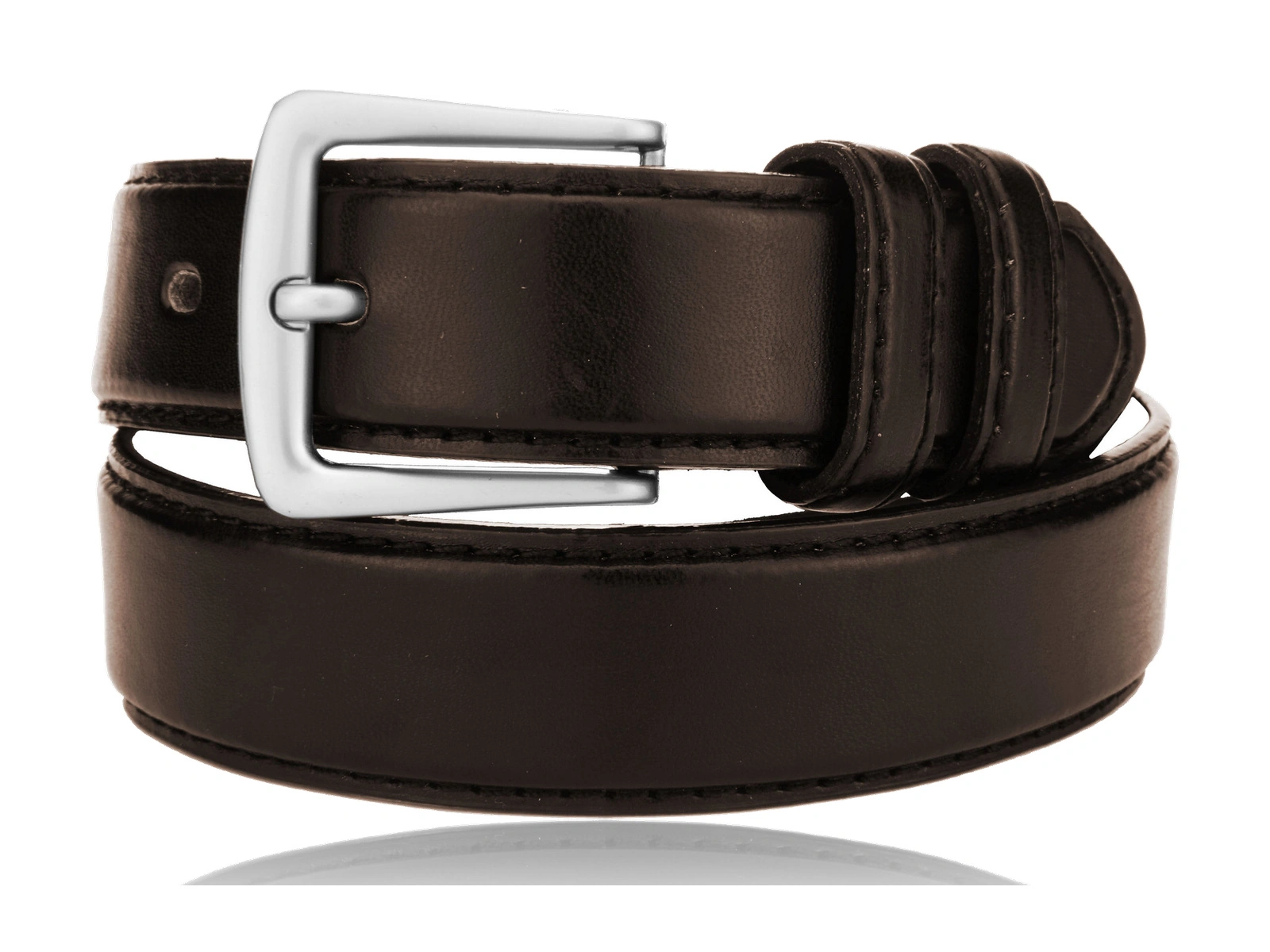 Brown kids padded belt with silver pin buckle
