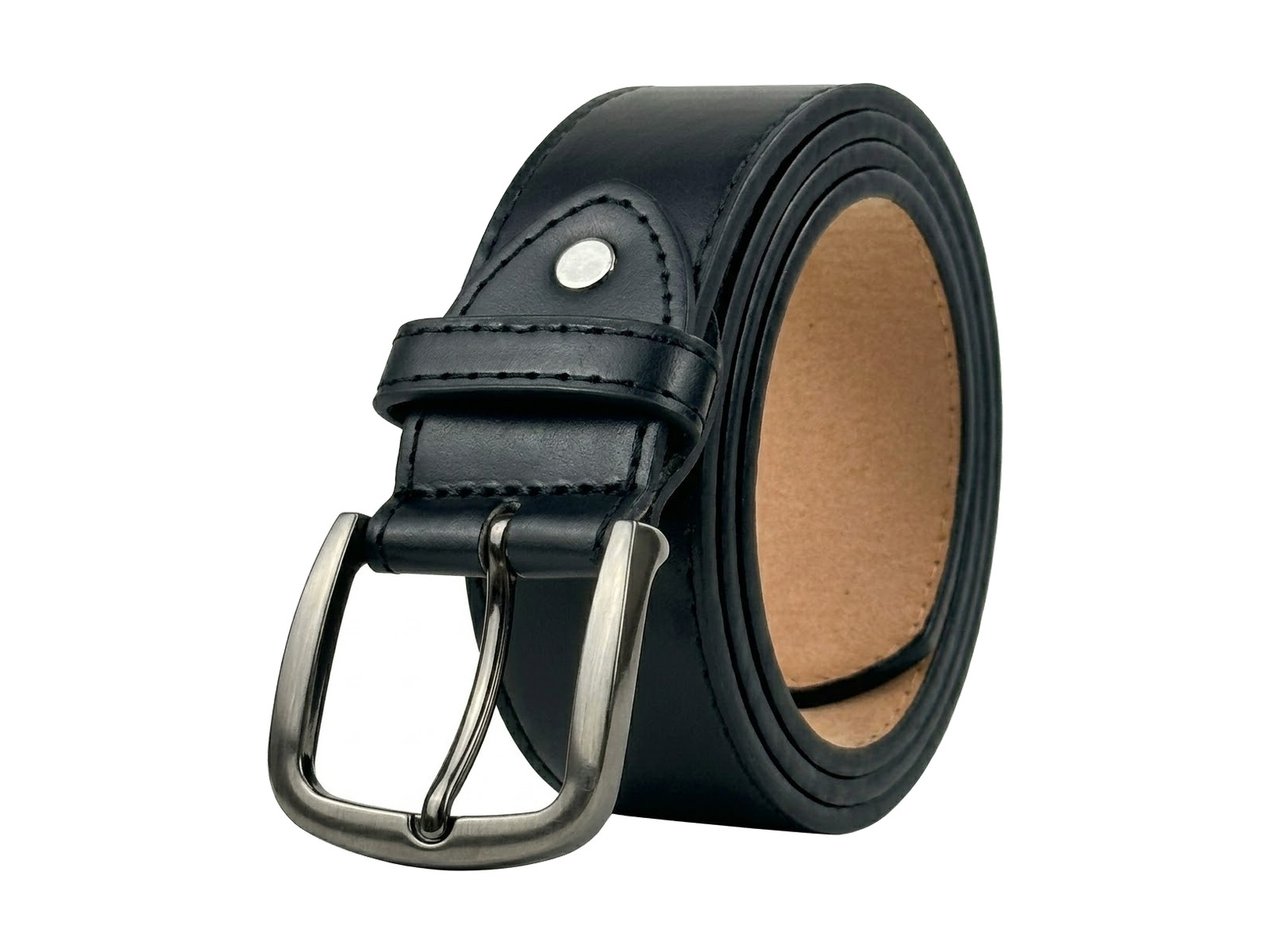 Business formal black belt with silver pin buckle
