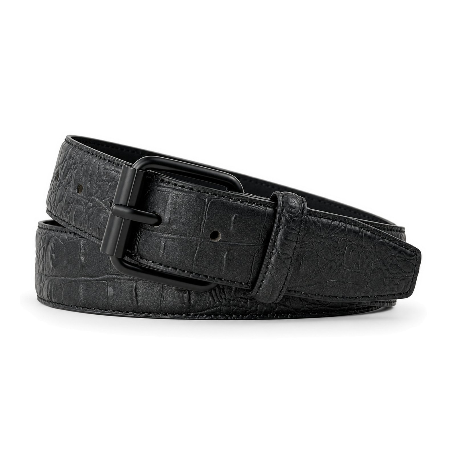 Black Men's Faux leather Pin buckle Belt 2601