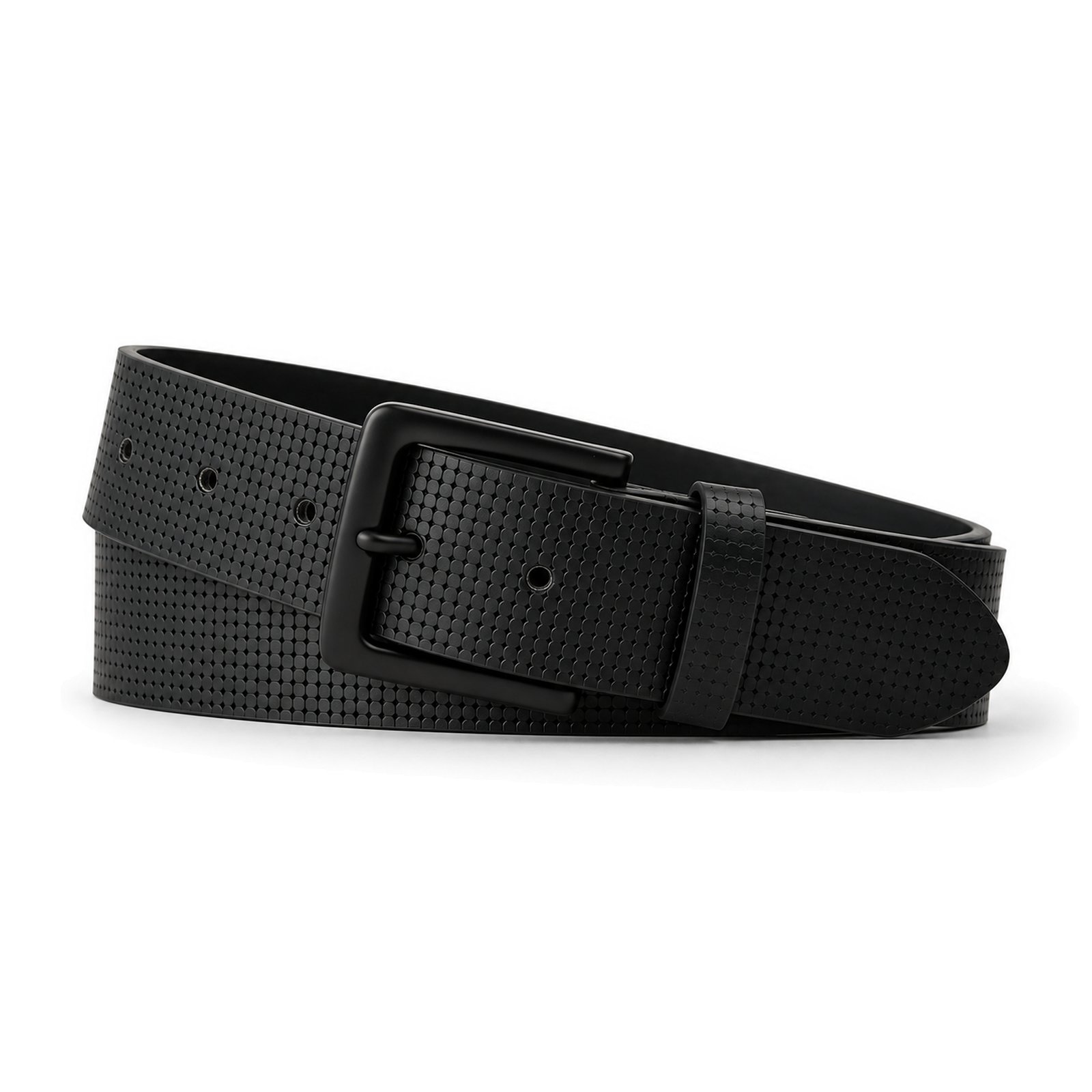 Black Men's Faux leather Pin buckle Belt 2172