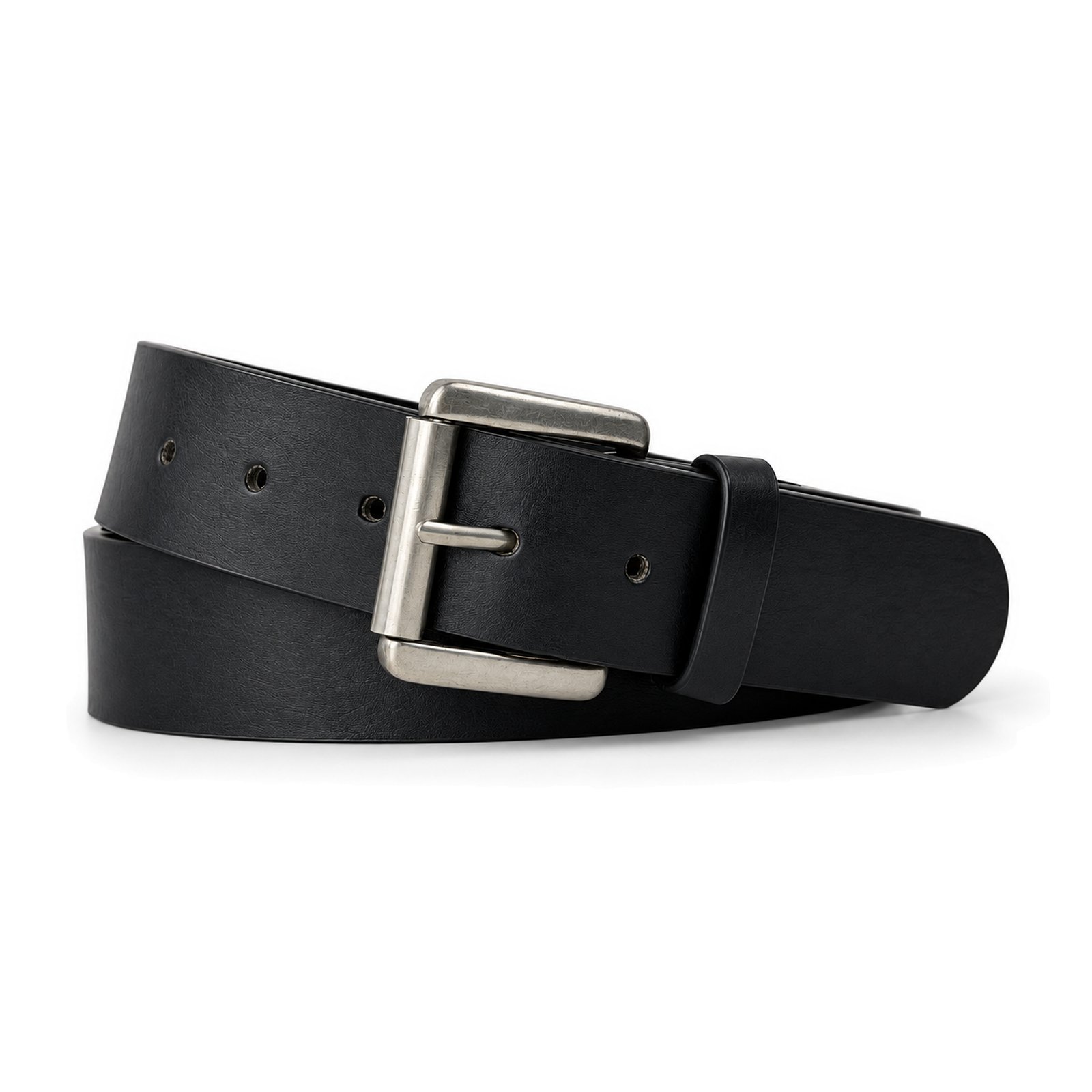 Black Men's Faux leather Pin buckle Belt 2175