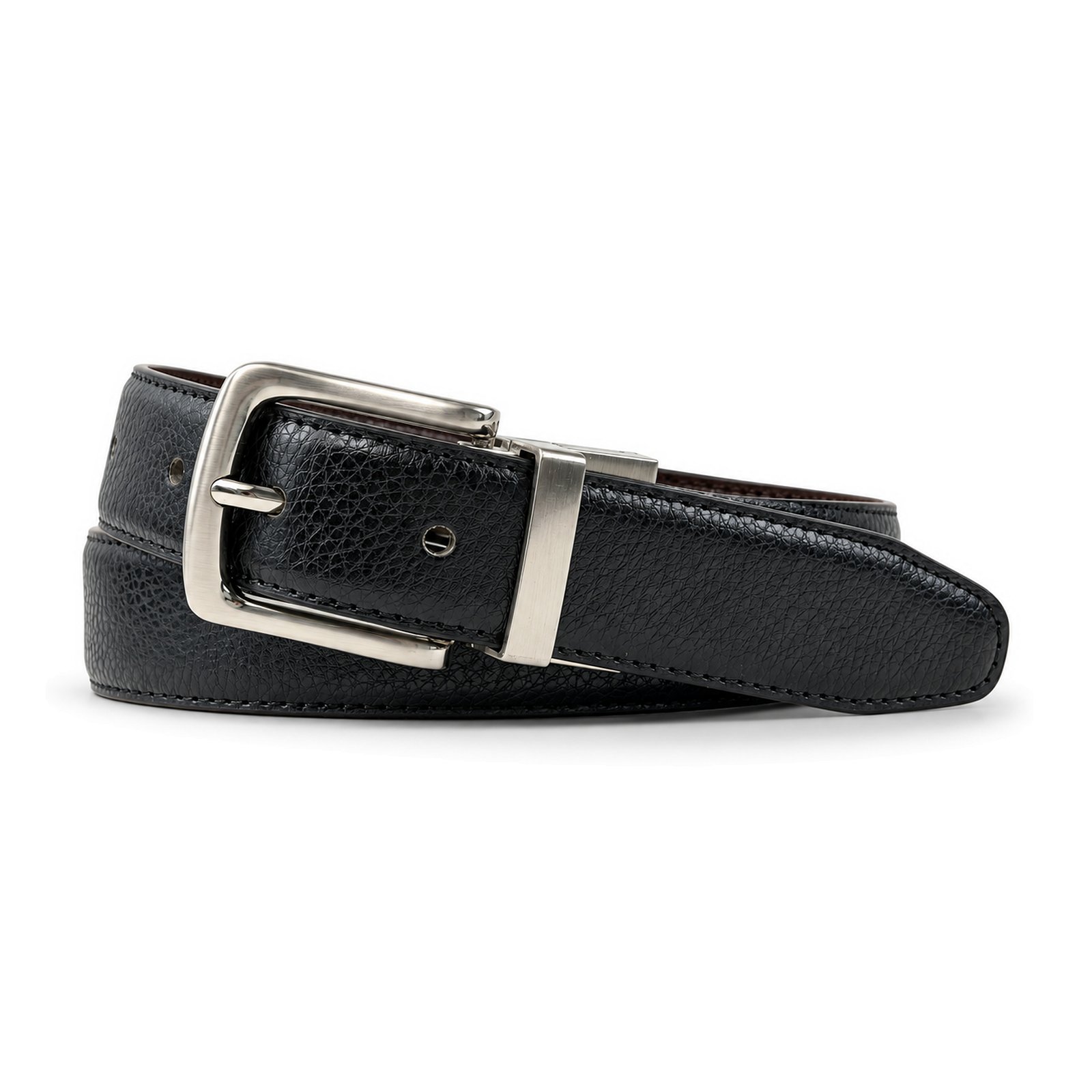 Black/Brown Boys' Faux leather Rotating buckle Belt BK009
