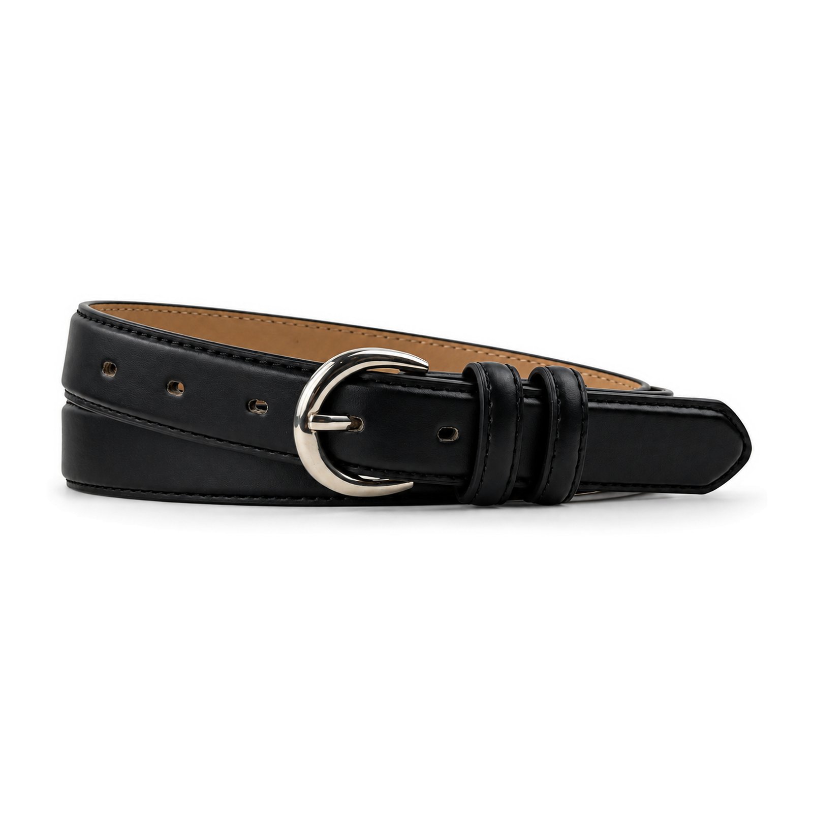 Black Women's Faux leather Pin buckle Belt BH402