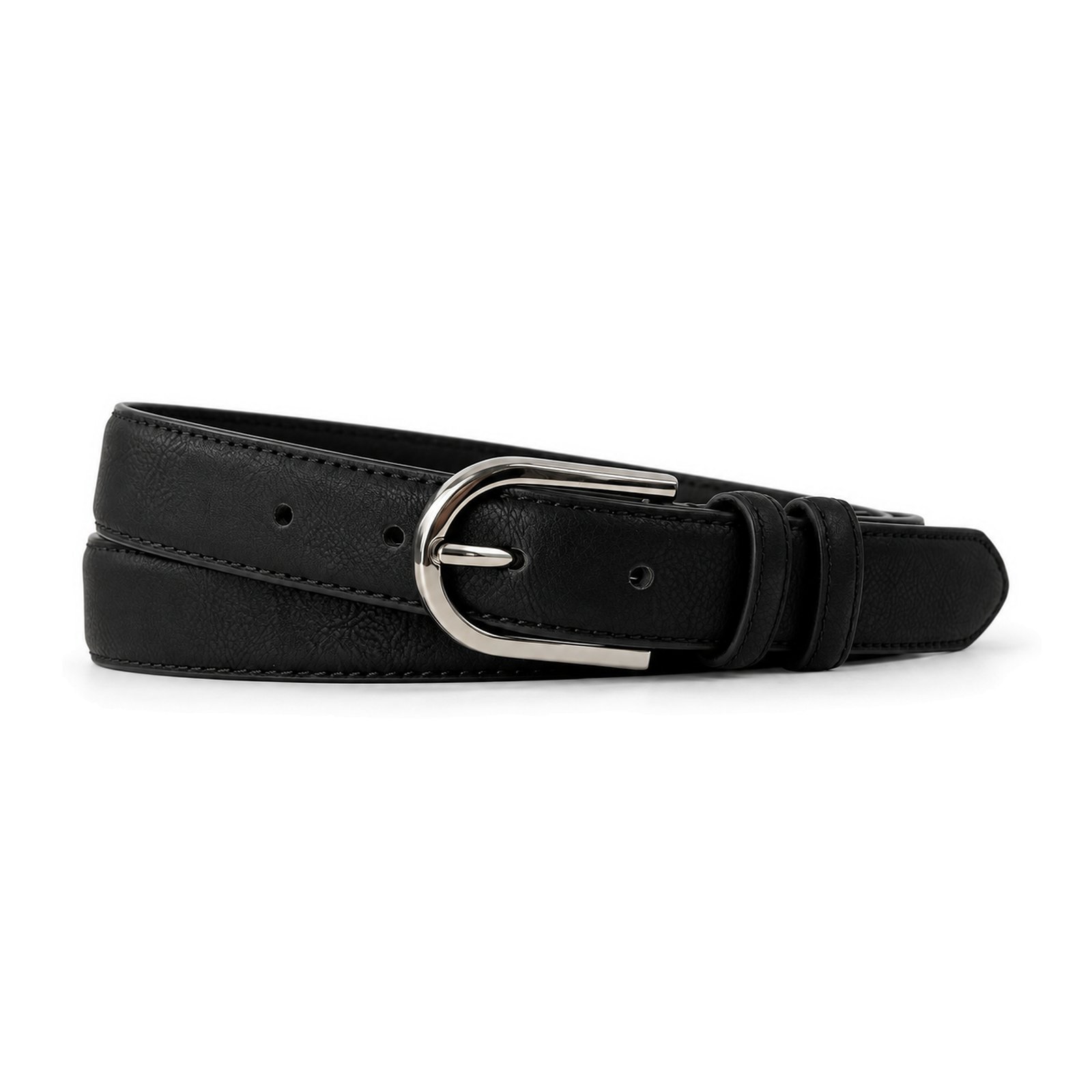 Black Women's Faux leather / split cowhide Pin buckle Belt BH500S