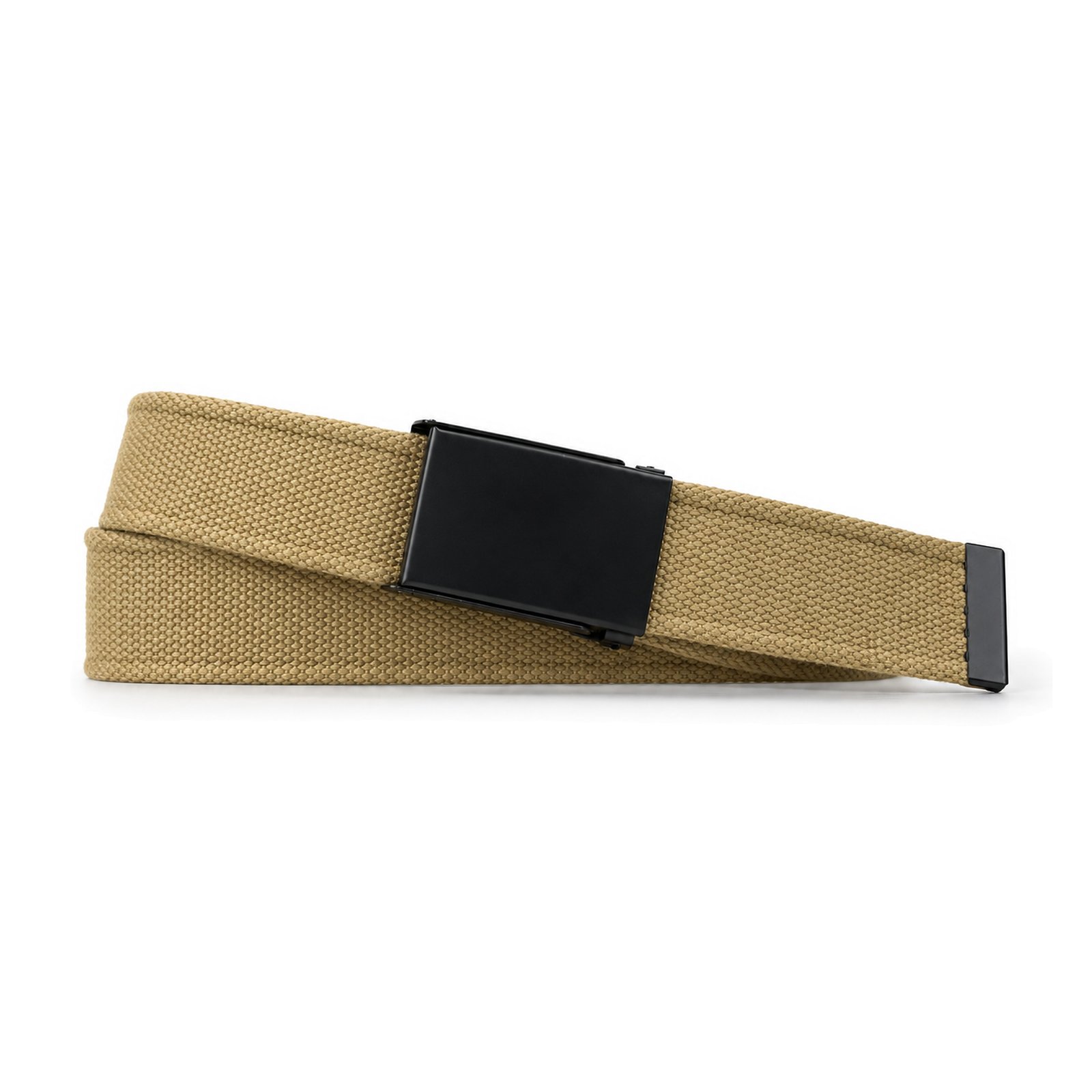 Khaki Unisex Canvas Plaque buckle Belt WB2830