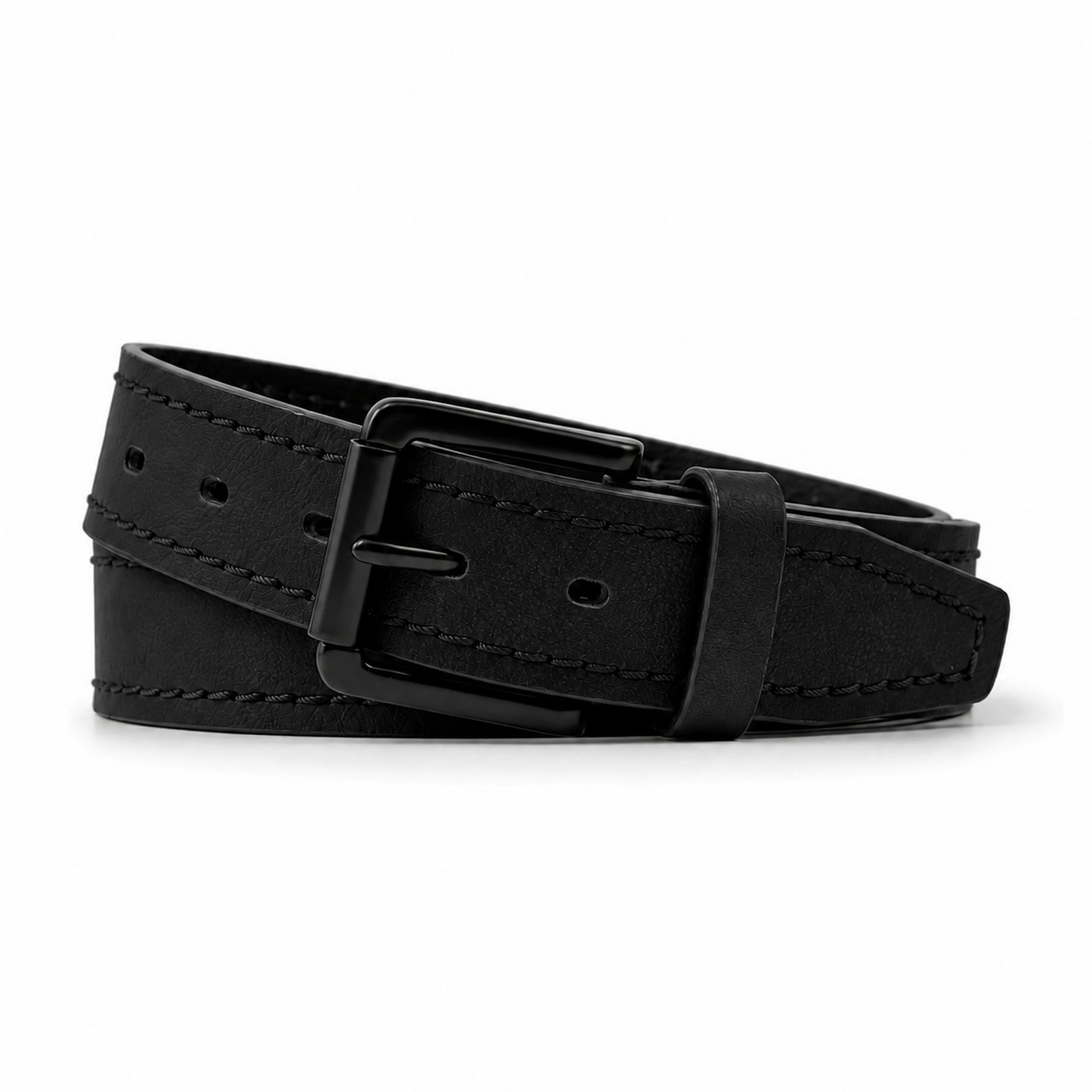Black Men's Faux leather / split cowhide Pin buckle Belt BG8275