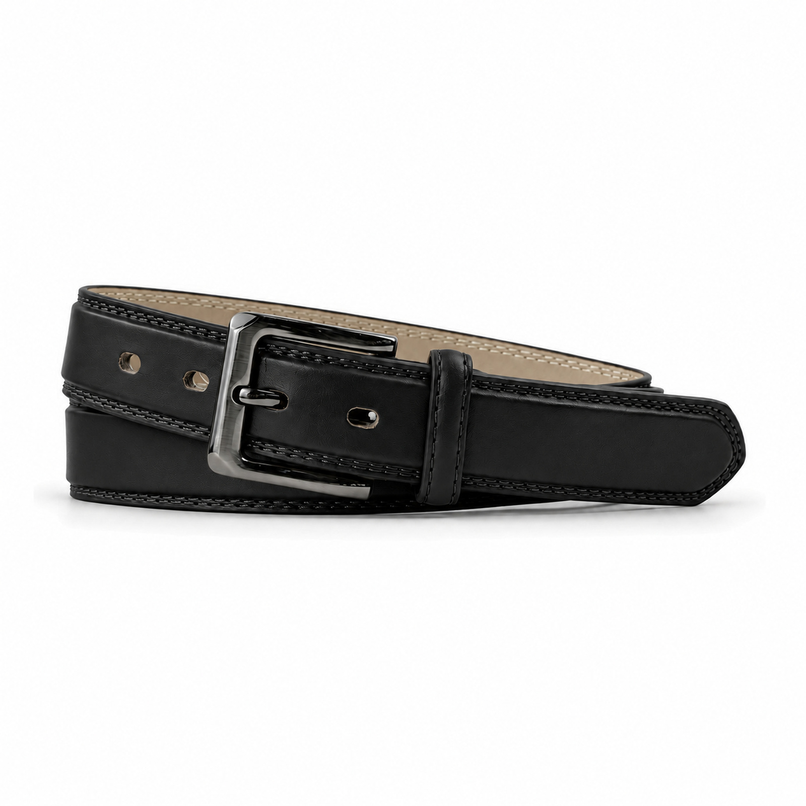 Black Men's Faux leather Pin buckle Belt BW9907