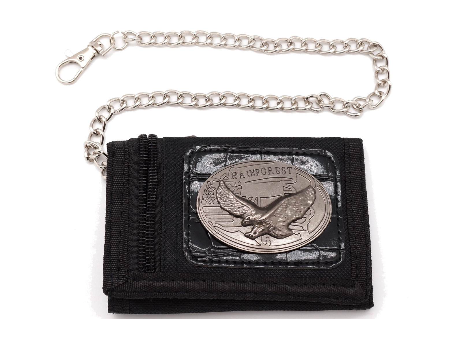 Chain wallet with rain forest graphic