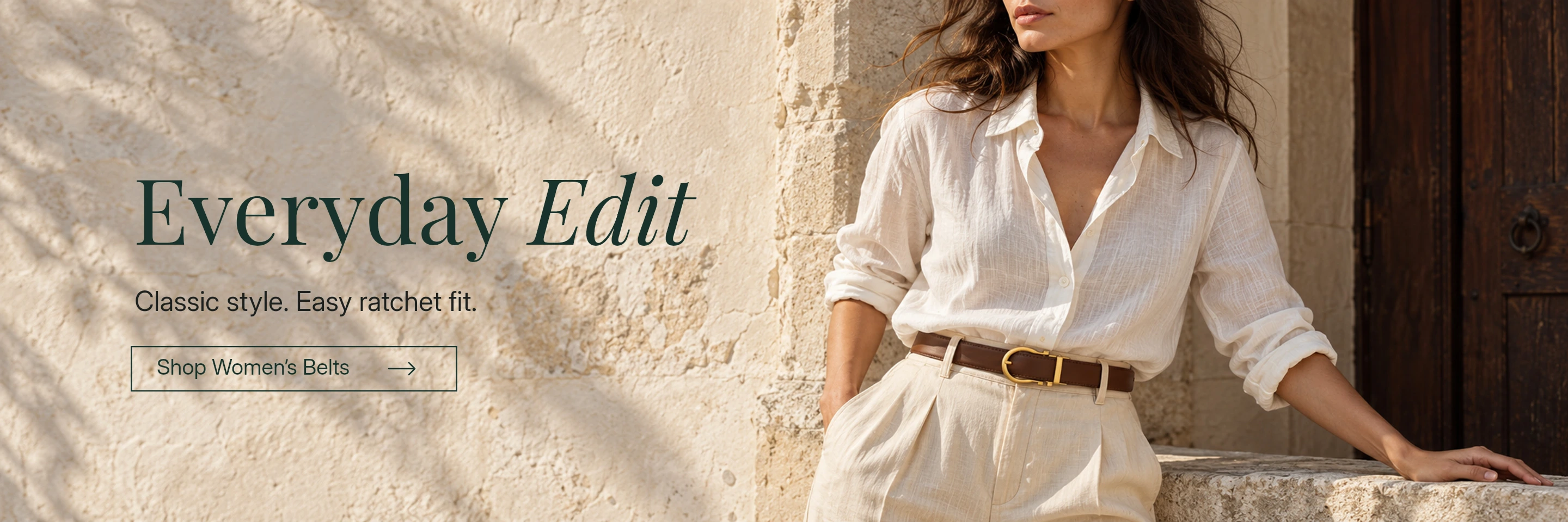 Everyday Edit – Classic style. Easy ratchet fit. Shop Women's Belts