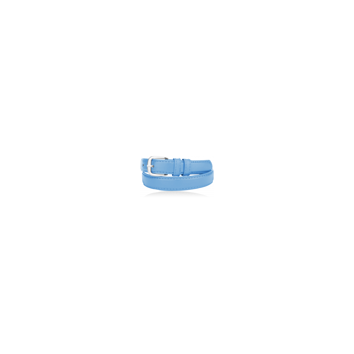 Sky blue kids belt with silver pin buckle